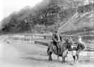 View: k008689 Man and Boy with donkey at Slaithwaite Canal