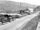View: k022123 Convoy of Wrekin Roadways trucks, West Slaithwaite, Huddersfield
