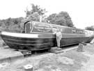 View: km01716 Cafe barge 'Moonraker' at Slaithwaite